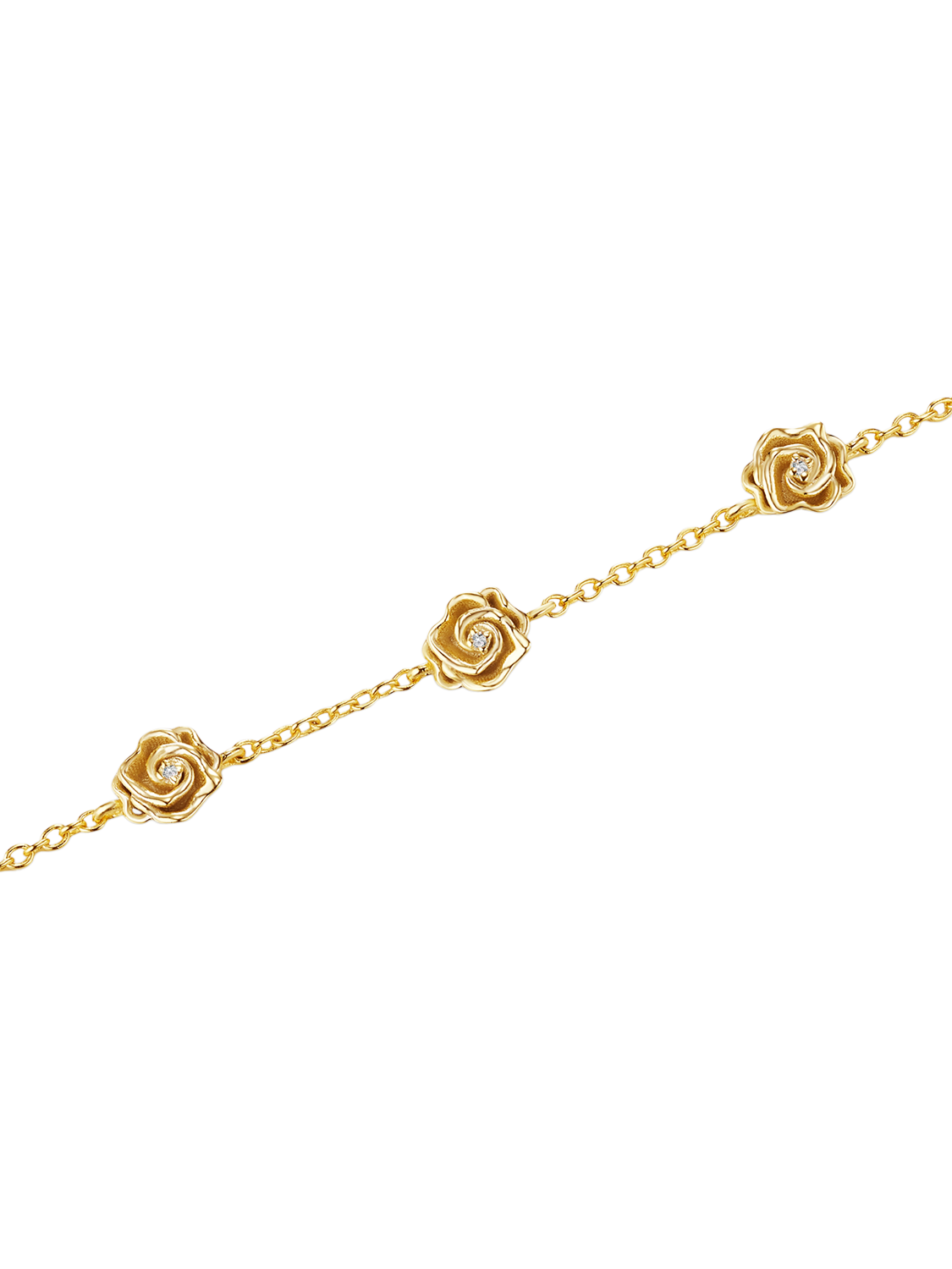 Product image 3 of 3, which shows DPT Antwerp 3 Rose and Diamond Bracelet, Gold
