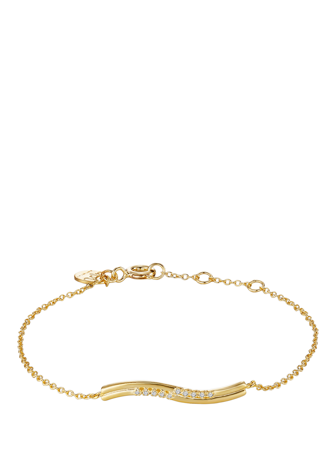 Product image 1 of 3, which shows DPT Antwerp 10 Diamond Wave Bracelet, Gold