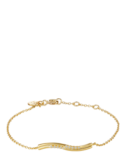 DPT Antwerp 10 Diamond Wave Bracelet, Gold, Yellow Gold Plated