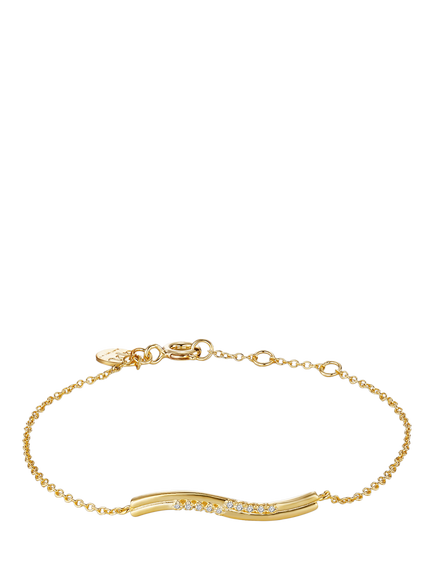 DPT Antwerp 10 Diamond Wave Bracelet, Gold, Yellow Gold Plated