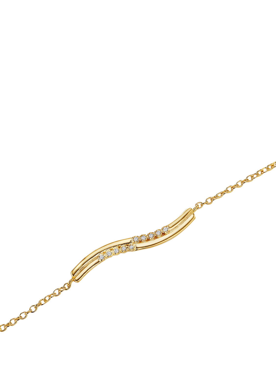 Product image 3 of 3, which shows DPT Antwerp 10 Diamond Wave Bracelet, Gold