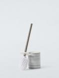 John Lewis Fine Stripe Toilet Brush and Holder, Navy