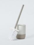 John Lewis Matte Ceramic Toilet Brush and Holder, Natural
