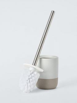 John Lewis Matte Ceramic Toilet Brush and Holder, Natural - view 2, 
