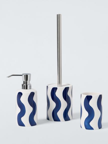 Delft Wavy Stripe Bathroom Accessories, Delft