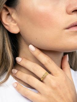 DPT Antwerp Rose and Diamond Ring - view 2, Yellow Gold Plated