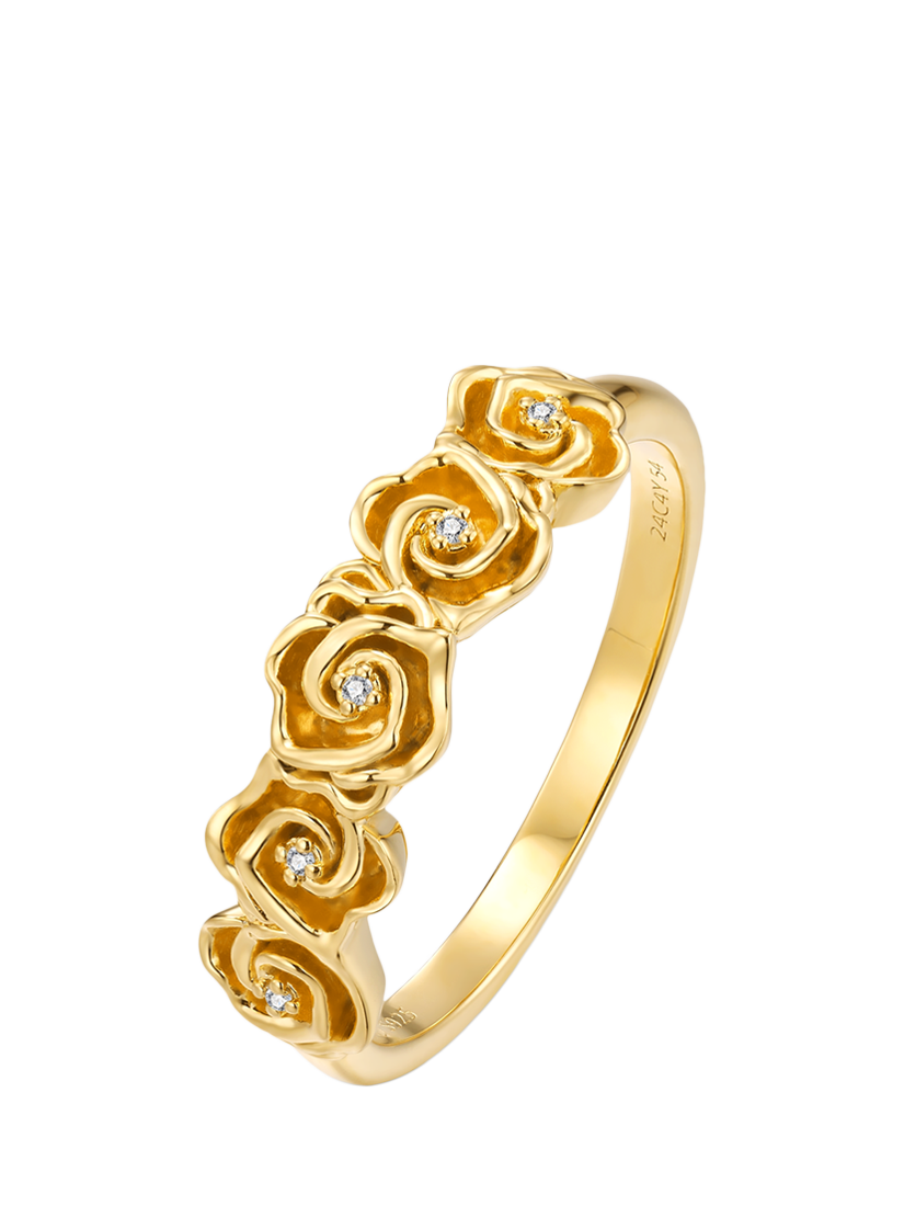 Product image 1 of 3, which shows DPT Antwerp Rose and Diamond Ring, Gold