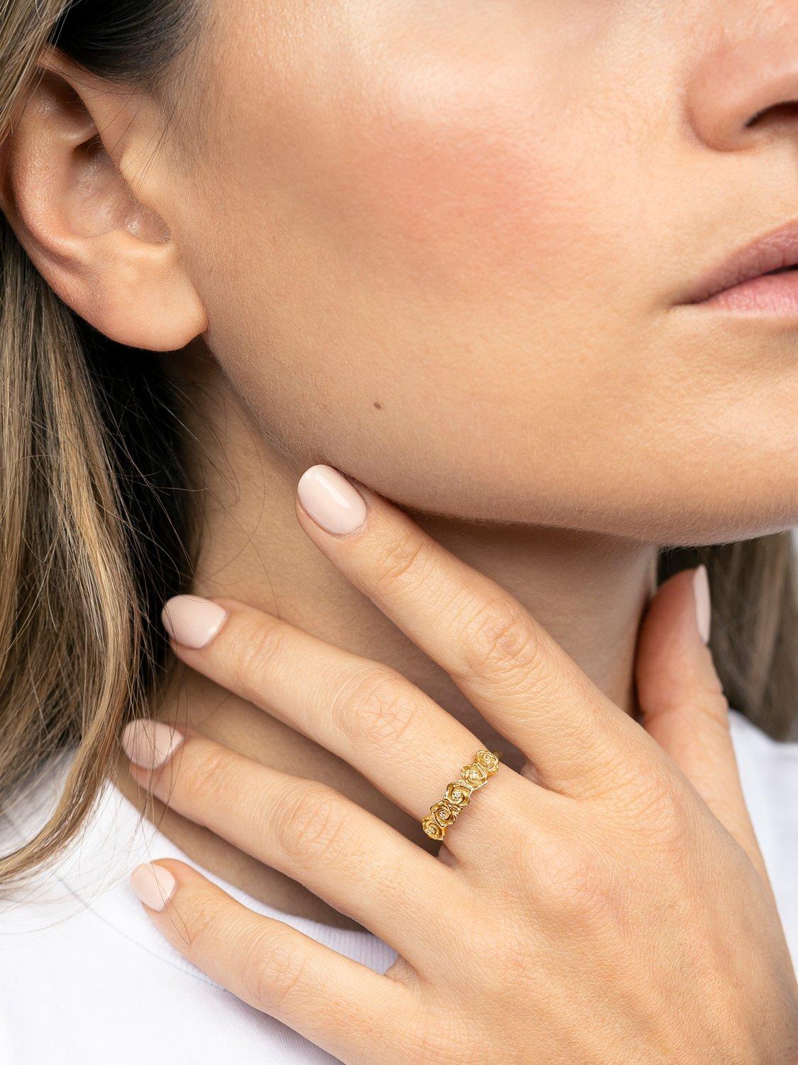 Product image 2 of 3, which shows DPT Antwerp Rose and Diamond Ring, Gold