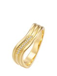 DPT Antwerp Tidal Diamond Trio Ring, Gold