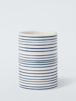 John Lewis Fine Stripe Bathroom Tumbler, Navy, 