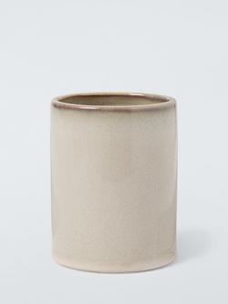 John Lewis Glazed Ceramic Bathroom Tumbler, Grey, 