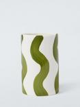 John Lewis Wavy Stripe Bathroom Tumbler, Olive