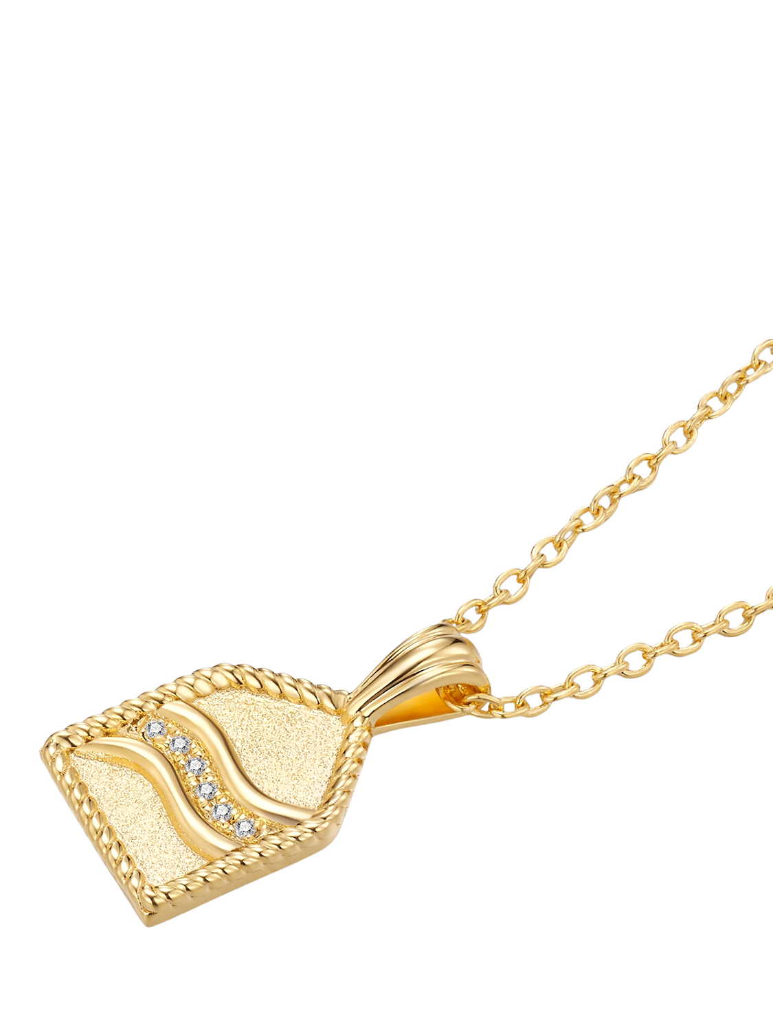 Product image 3 of 3, which shows DPT Diamond Pentagon Pendant Necklace, Gold