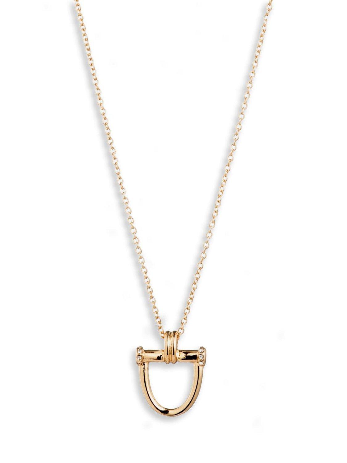 Ralph Lauren Crystal Horse Bit Pendant, Gold/Clear