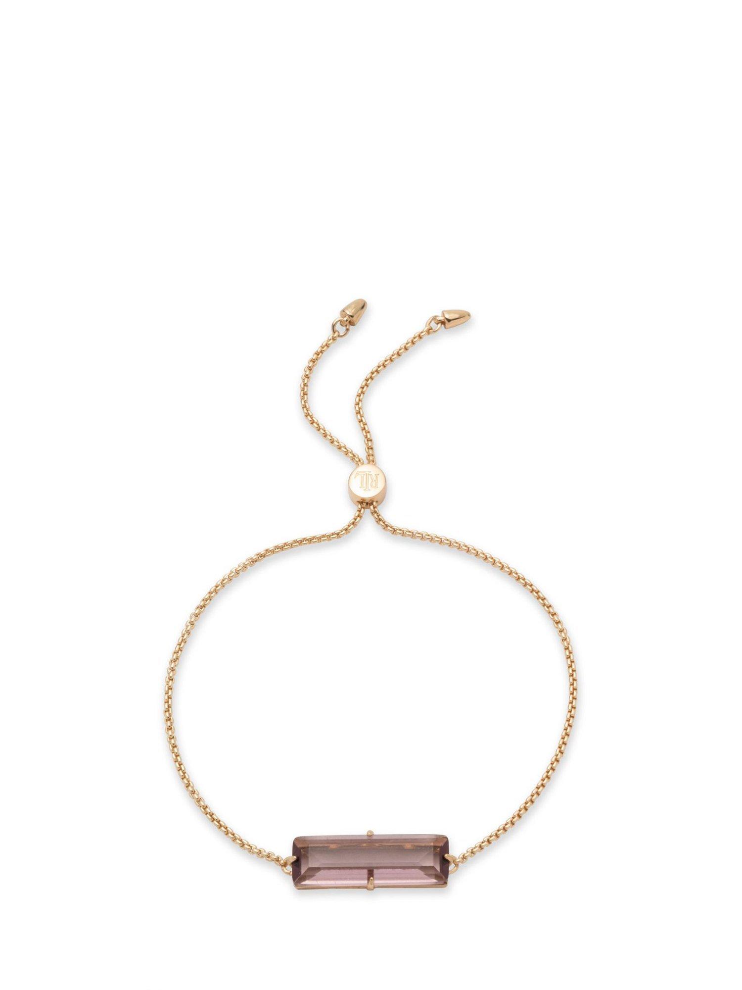 Product image 1 of 2, which shows Ralph Lauren Stone Bar Toggle Bracelet, Gold/Pink