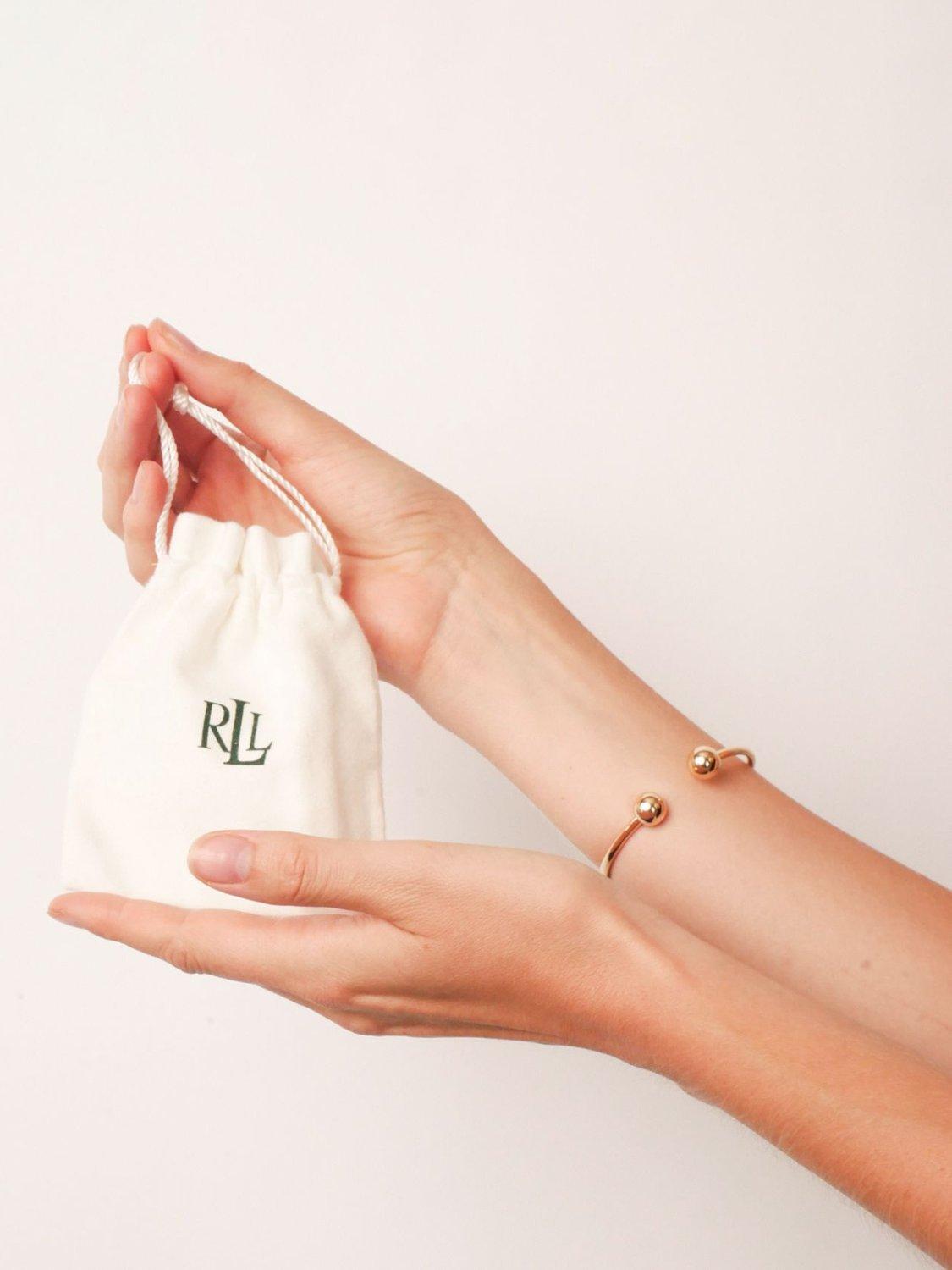 Product image 2 of 2, which shows Ralph Lauren Beaded Drop Earrings, Gold/Grey