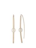 Ralph Lauren Curved Faux Pearl Earrings, Gold/White