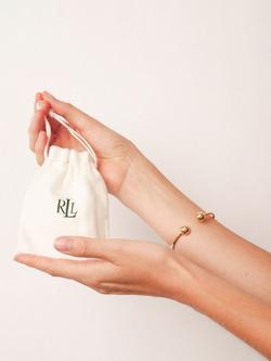 Ralph Lauren Curved Faux Pearl Earrings, Gold/White - view 2, Gold/ White