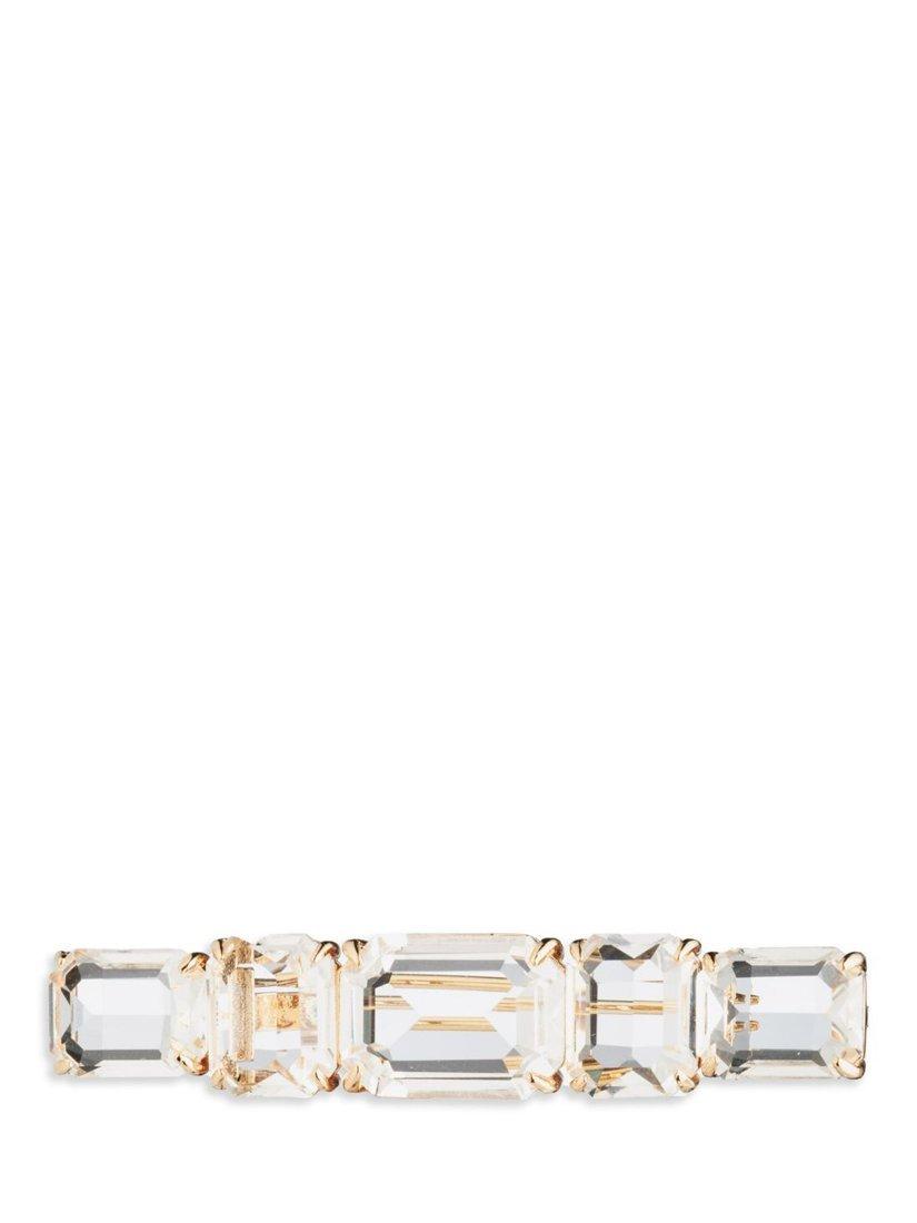 Ralph Lauren Crystal Brooch Pin, Gold/ Clear
