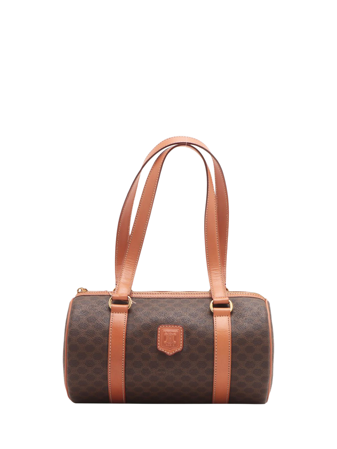 Pre-loved CELINE Macadam PVC and Leather Grab Bag, Brown