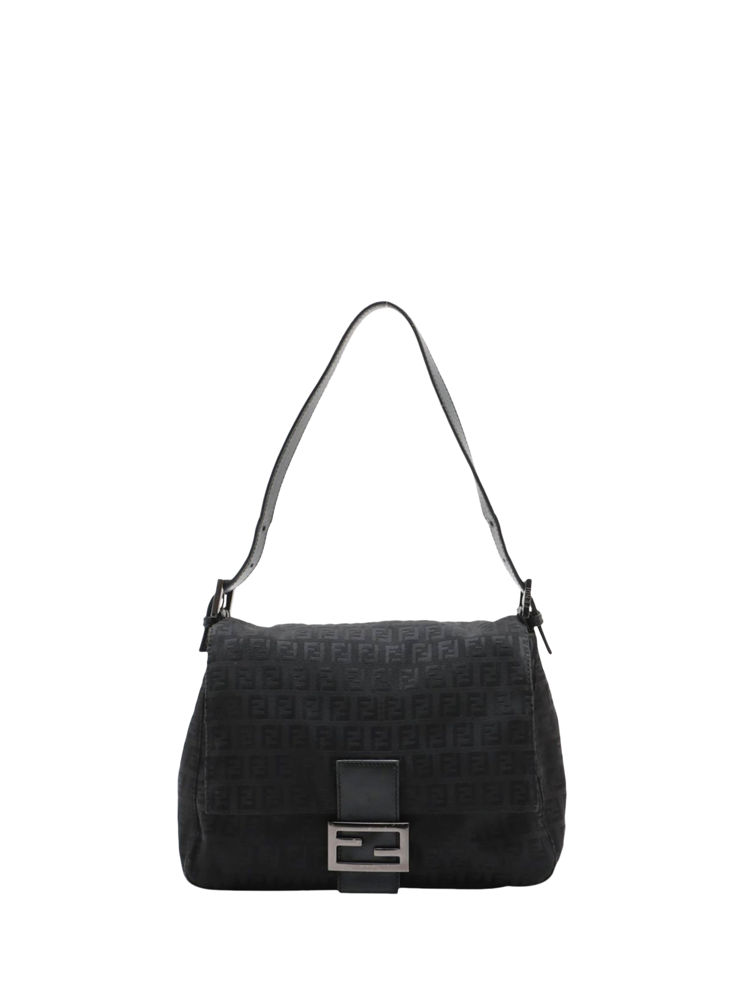 Pre-loved Fendi Zucchino Mamma Baguette Canvas and Leather