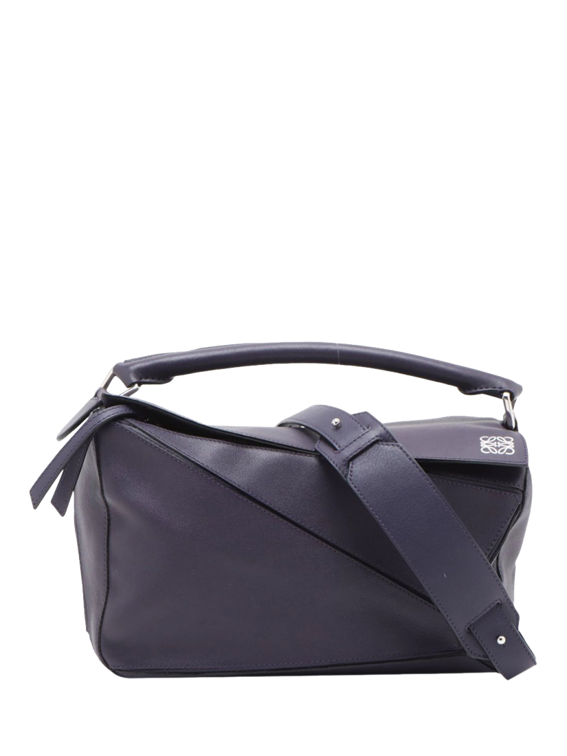 Pre-loved LOEWE Medium Puzzle Calfskin Leather 2Way Shoulder Bag, Purple