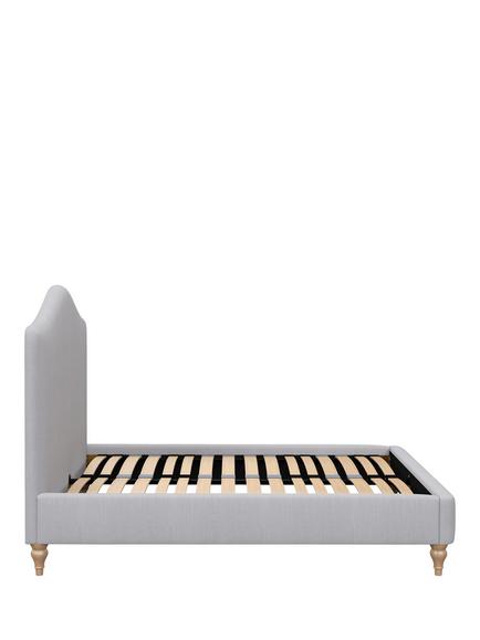 John Lewis Alice Upholstered Bed Frame, Small Double - view 2, Cotton Effect Grey
