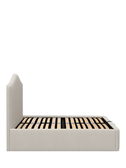 John Lewis Alice Ottoman Storage Upholstered Bed Frame, King Size - view 2, Cotton Effect Natural