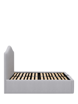 John Lewis Alice Ottoman Storage Upholstered Bed Frame, King Size - view 2, Cotton Effect Light Grey