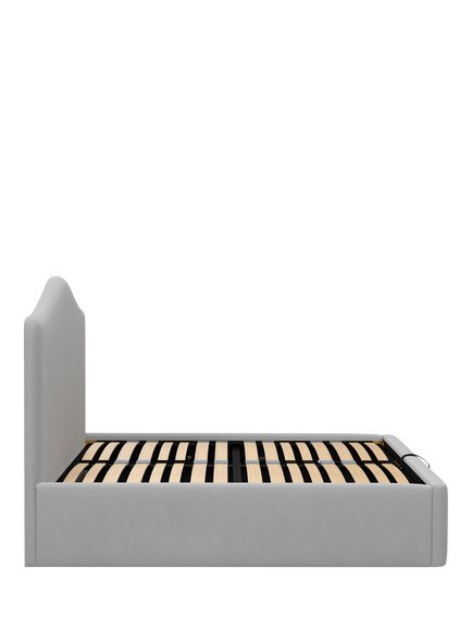 John Lewis Alice Ottoman Storage Upholstered Bed Frame, King Size - view 2, Deep Velvet Steel