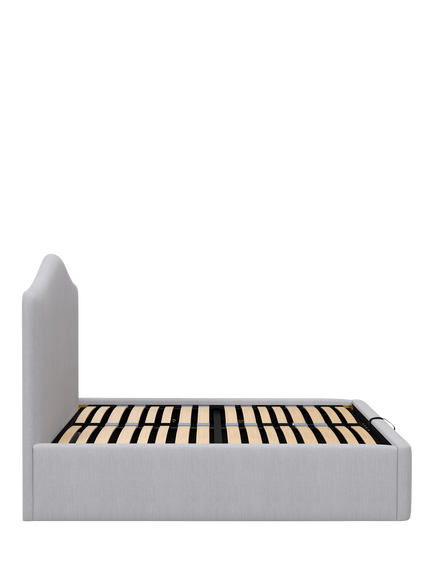John Lewis Alice Ottoman Storage Upholstered Bed Frame, Super King Size - view 2, Cotton Effect Grey