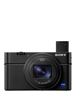 Sony Cyber-shot DSC-RX100 VII Camera, 4K, 20.1MP, 8x Optical Zoom, Wi-Fi, Bluetooth, NFC, OLED EVF, 3" Tiltable Touch Screen, Black, Black