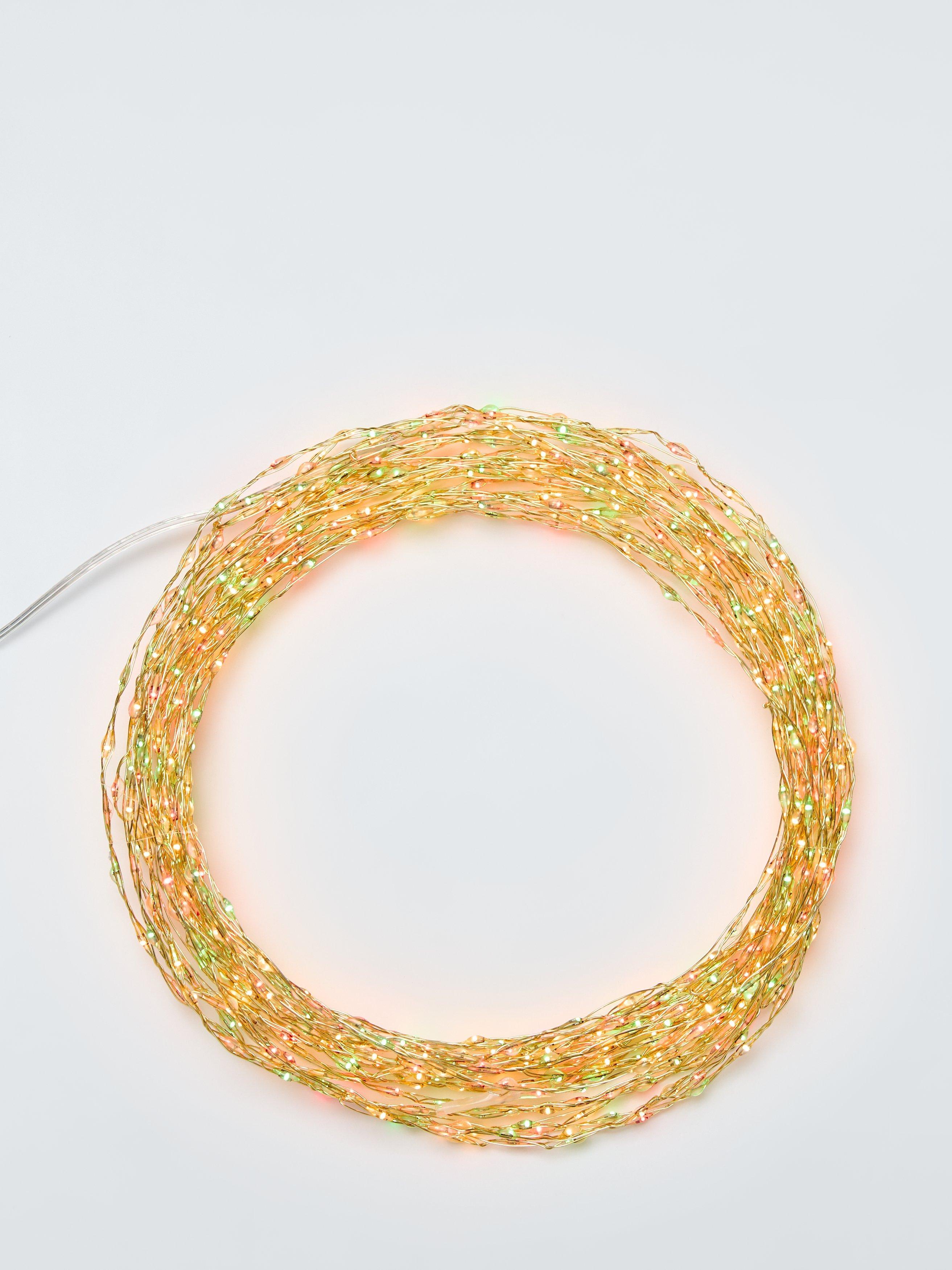 John Lewis 756 Extra Dense Micro LED Lights, Lit Length 12m, Red/Green/White