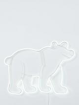John Lewis Neon Polar Bear Light, White