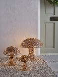 John Lewis Rattan Micro LED Mushrooms, Set of 3