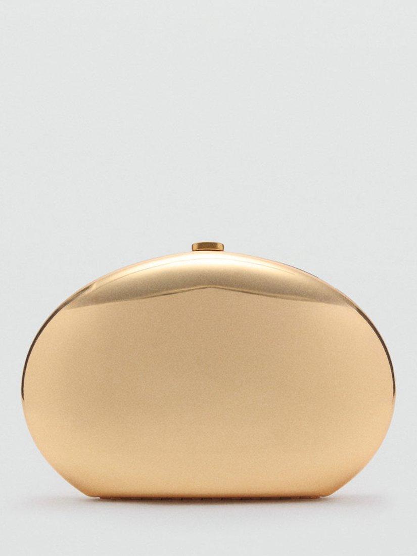 Mango Monada Oval Clutch Bag, Gold