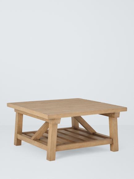 John Lewis Reclaimed Timber Square Coffee Table, Natural, Natural