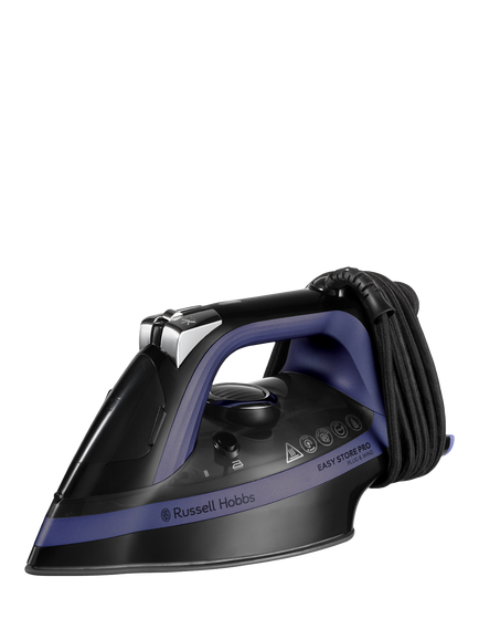 Russell Hobbs Easy Store Pro Plug & Wind Iron, Purple/Black, Purple/Black