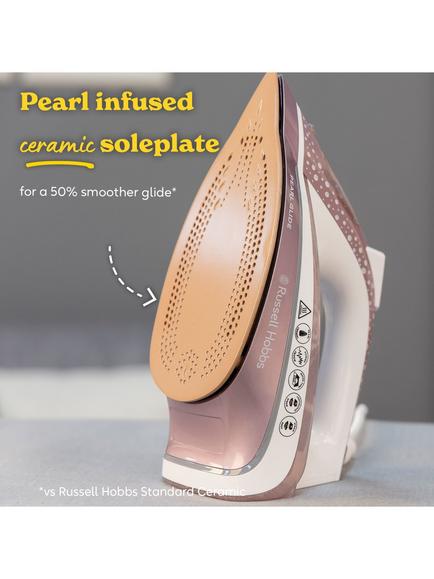 Russell Hobbs Pearl Glide Steam Iron, Pink/White - view 2, Pink/White