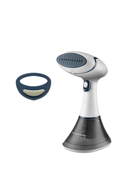 Russell Hobbs Steam Genie Essential Handheld Clothes Steamer, White/Blue, White/Blue