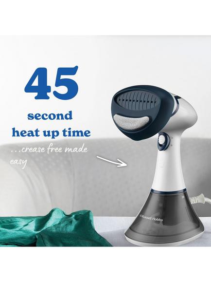 Russell Hobbs Steam Genie Essential Handheld Clothes Steamer, White/Blue - view 2, White/Blue