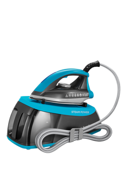 Russell Hobbs SteamPower Aqua Steam Generator Iron, Black/Blue, Black/Blue