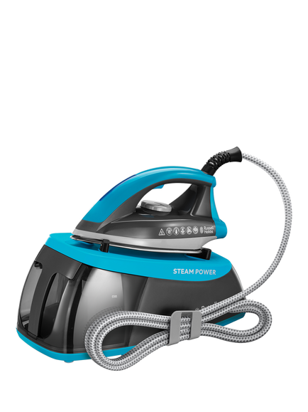 Russell Hobbs SteamPower Aqua Steam Generator Iron, Black/Blue, Black/Blue