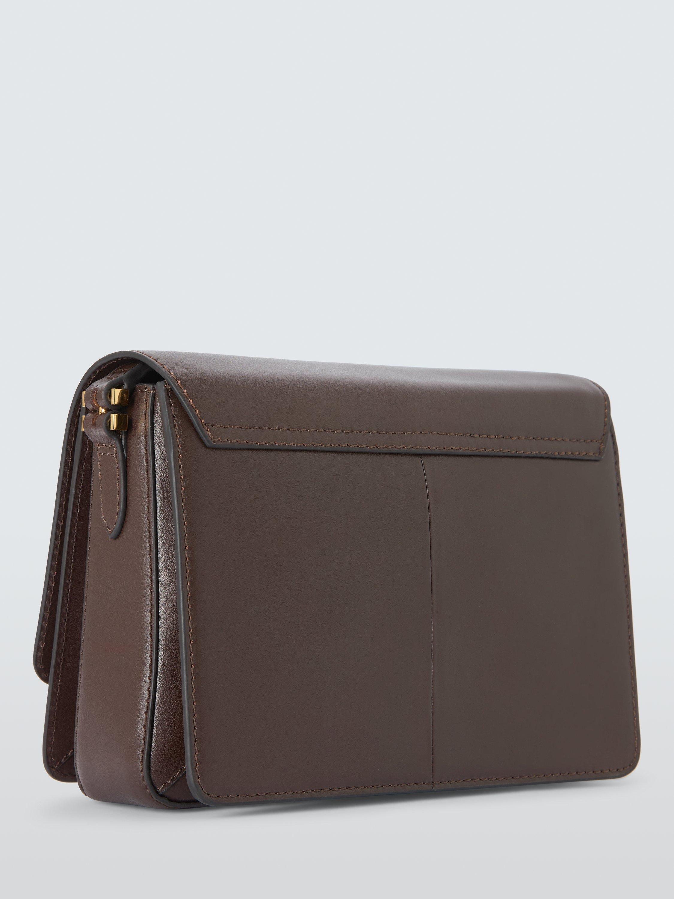 Product image 4 of 6, which shows John Lewis Leather Satchel Crossbody Bag, Chocolate