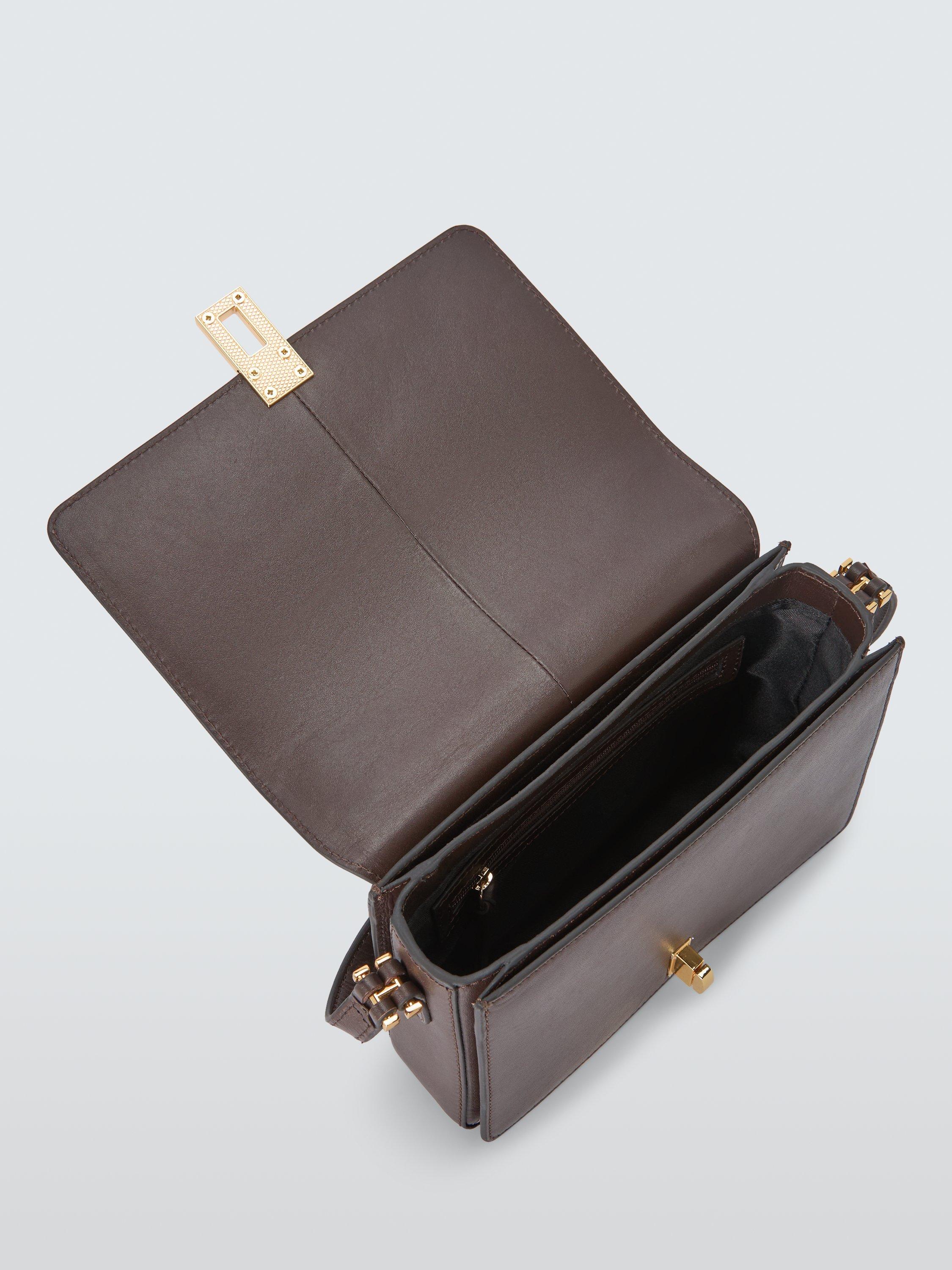 Product image 3 of 6, which shows John Lewis Leather Satchel Crossbody Bag, Chocolate