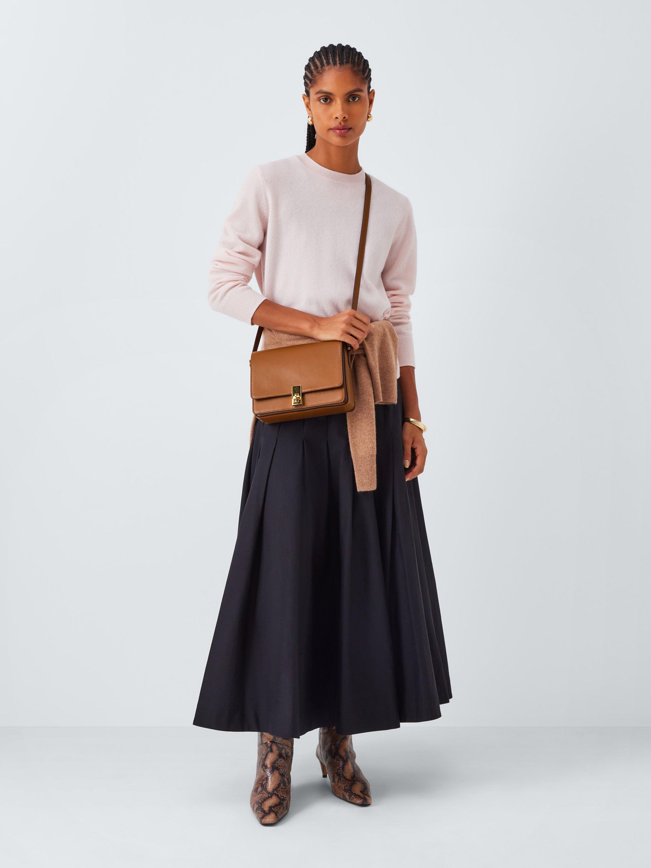 Product image 6 of 6, which shows John Lewis Leather Satchel Crossbody Bag, Tan