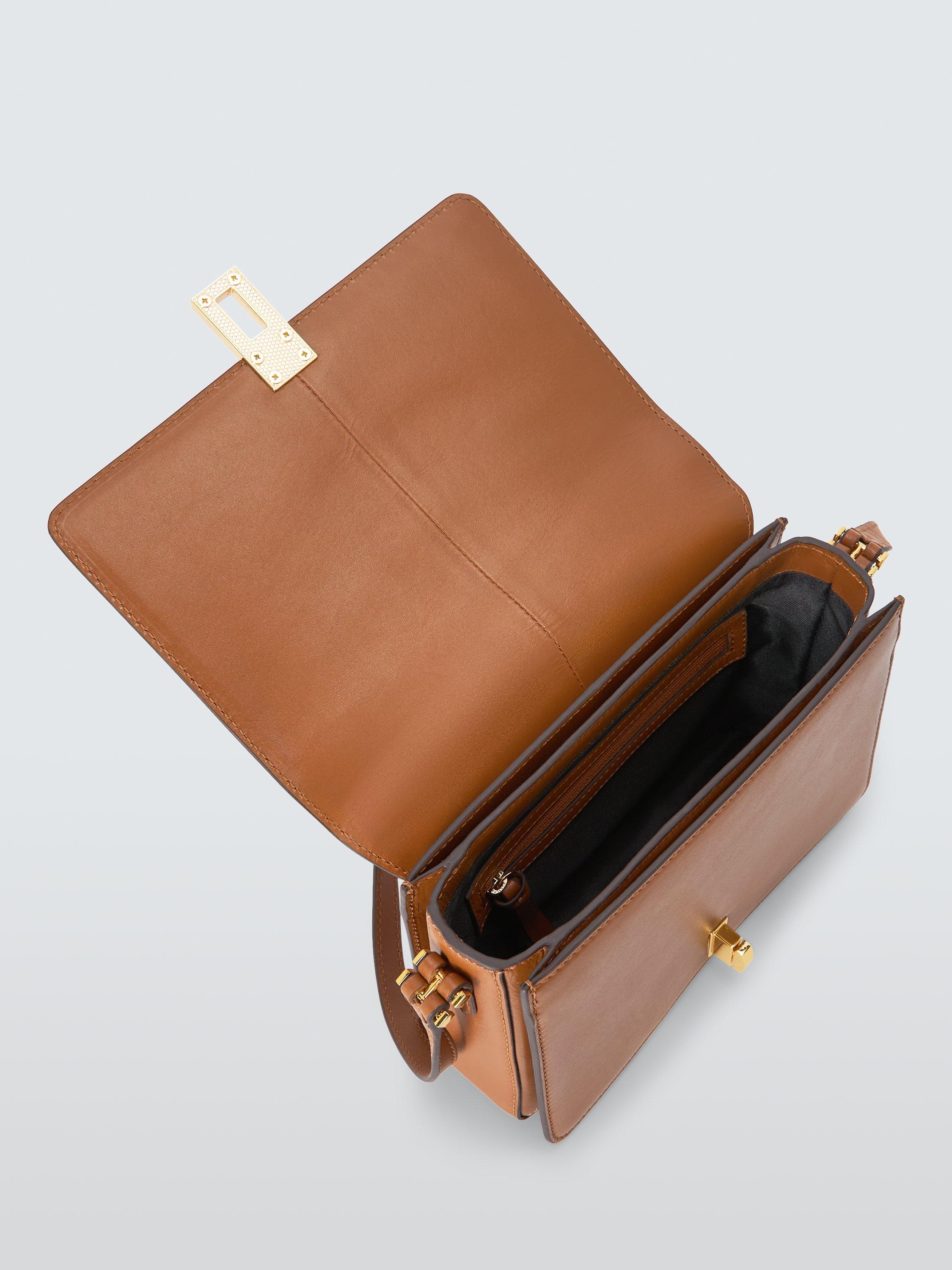 Product image 4 of 6, which shows John Lewis Leather Satchel Crossbody Bag, Tan