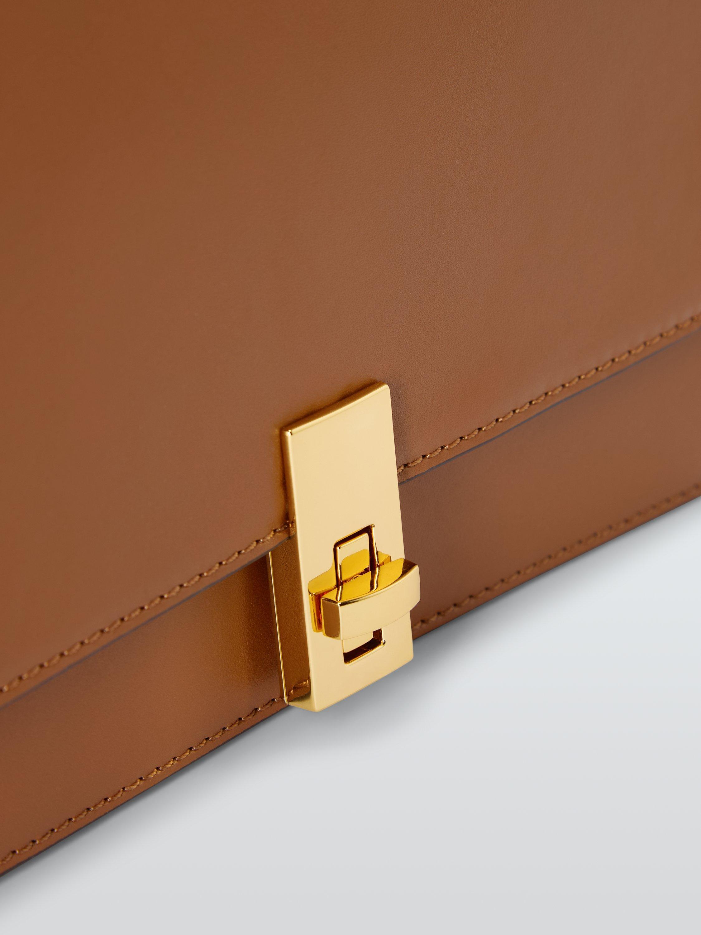 Product image 5 of 6, which shows John Lewis Leather Satchel Crossbody Bag, Tan