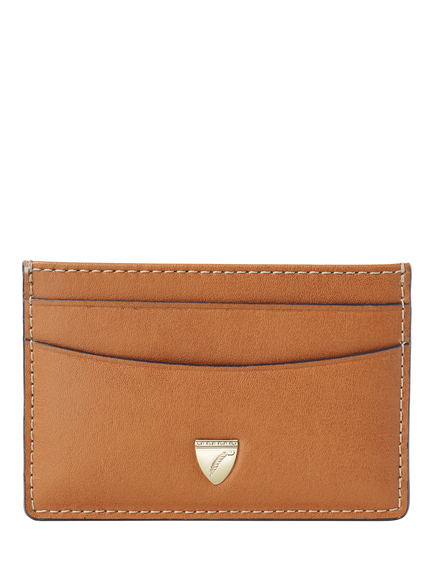 Aspinal of London Smooth Leather Slim Credit Card Case, Tan