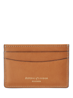 Aspinal of London Smooth Leather Slim Credit Card Case - view 2, Tan